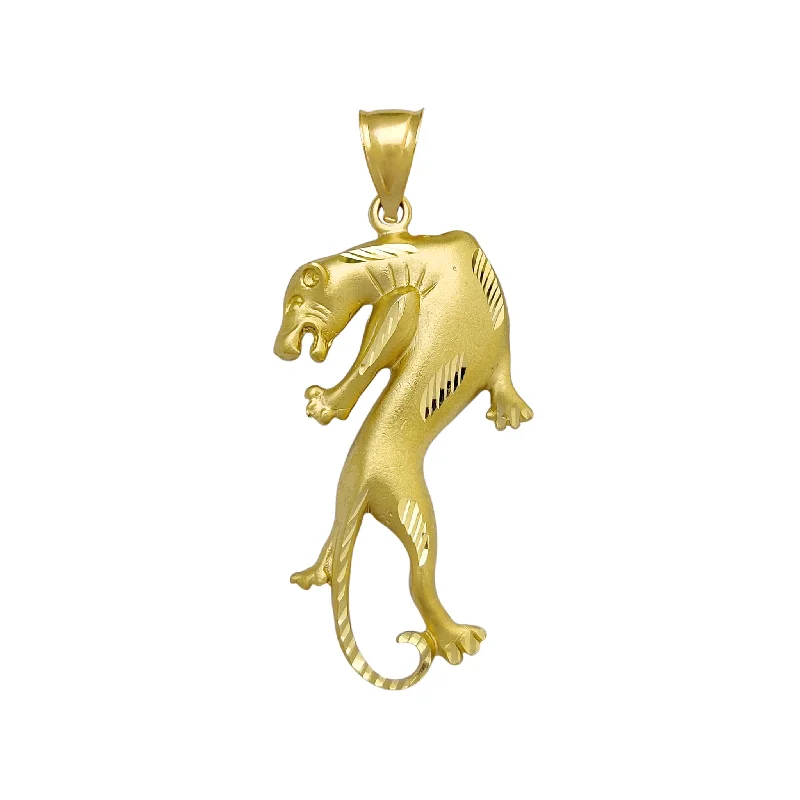 men’s sterling silver cufflinks Diamond Cuts Panther Pendant (10K)