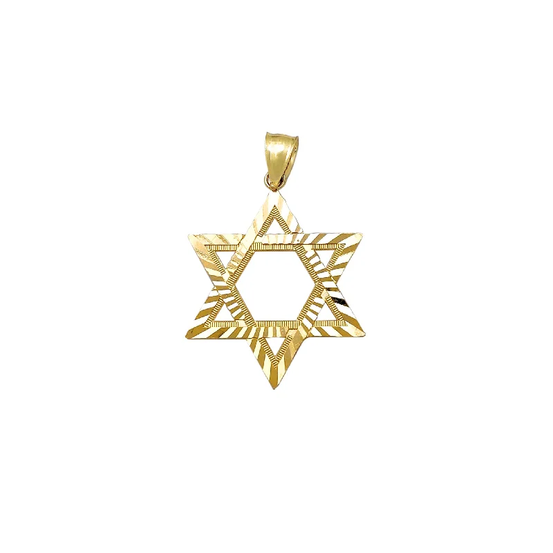 emerald cut diamond wedding ring Star of David Diamond-Cut Pendant (14K)