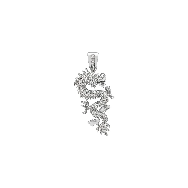 minimalist stacking rings set Diamond Flying Dragon Pendant (18K)