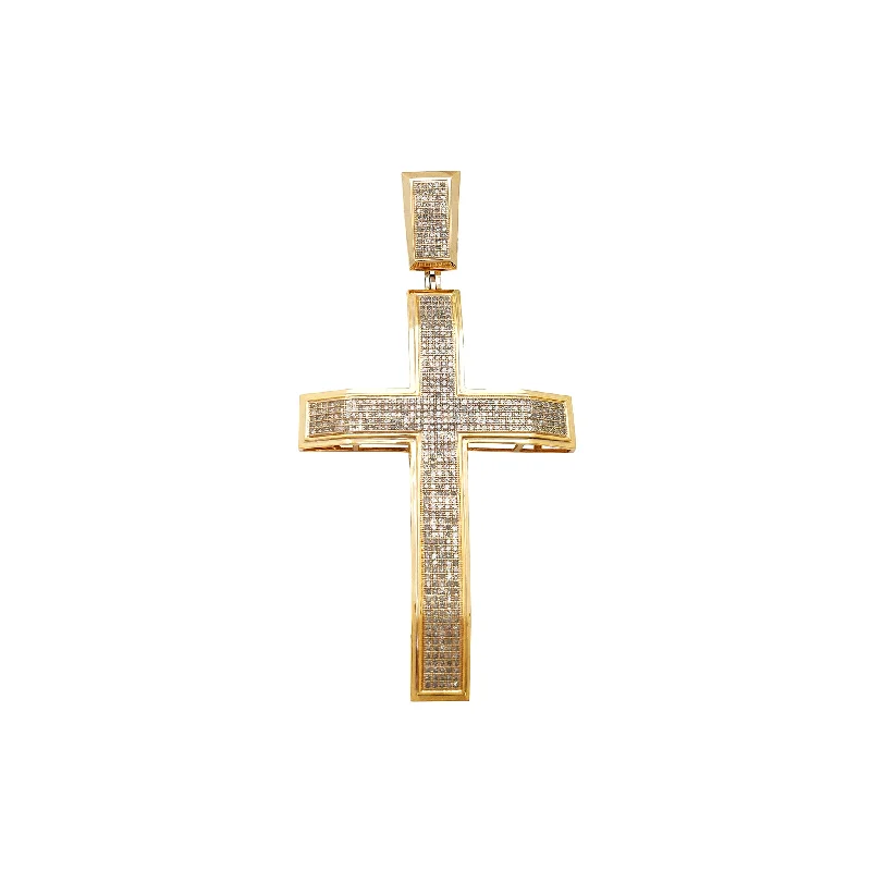 cubic zirconia tennis necklace Diamond Pave Setting Cross Pendant (14K)
