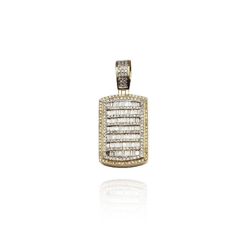 vintage-inspired pearl brooch Diamond Dog Tag Pendant (14K)