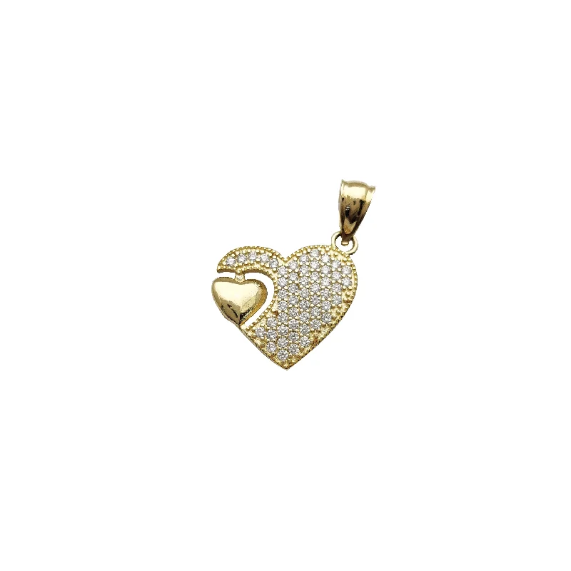 tiny star constellation bracelet CZ Conjoined Heart Pendant (14K)