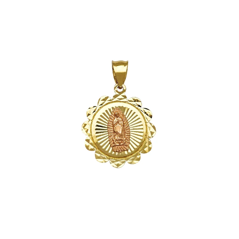 luxury diamond eternity ring Faceted-Cuts Round Virgin Mary Pendant (14K)