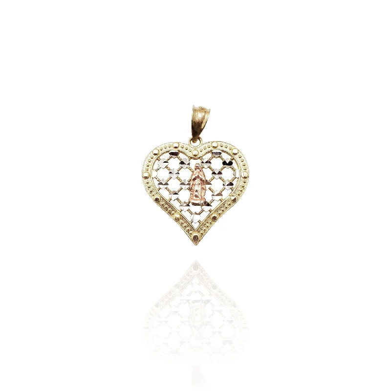 classic wedding set with diamonds Guadalupe Heart Pendant (14K)
