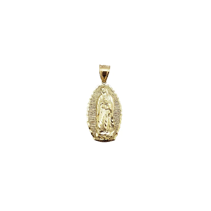 gold-plated chain necklace with charms Virgin Mary "Lady of Guadalupe" Pendant (10K)