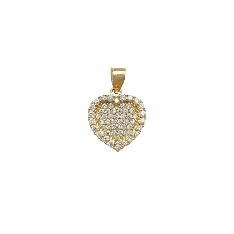 celestial orbit ring set Iced-Out CZ Heart Pendant (14K)