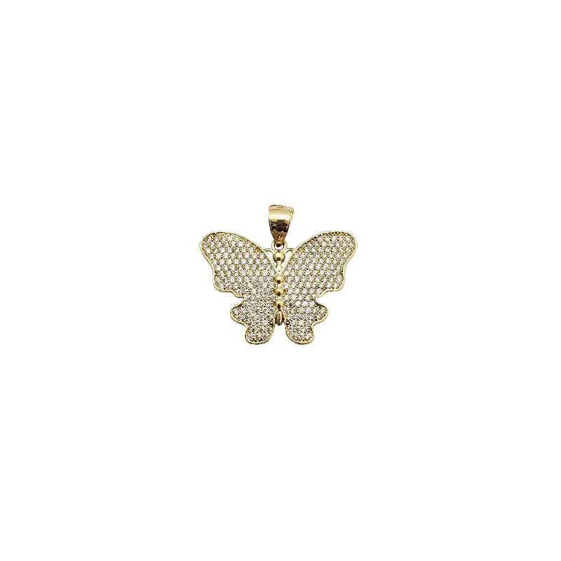 sapphire princess cut ring Iced-Out Butterfly Pendant (10K)