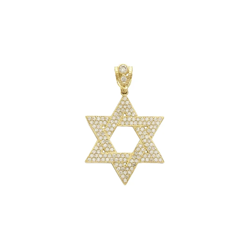 hypoallergenic earrings for sensitive ears Iced- Out Classic Star of David Pendant (14K)
