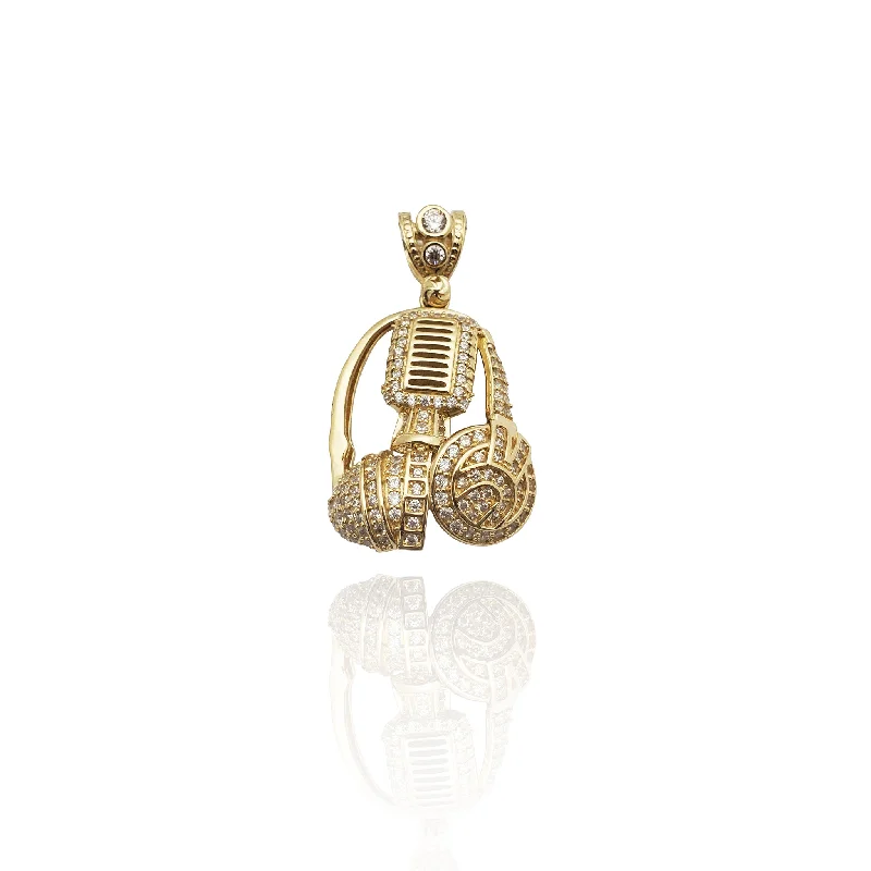 classic diamond solitaire necklace Iced-Out DJ Set CZ Pendant (14K)