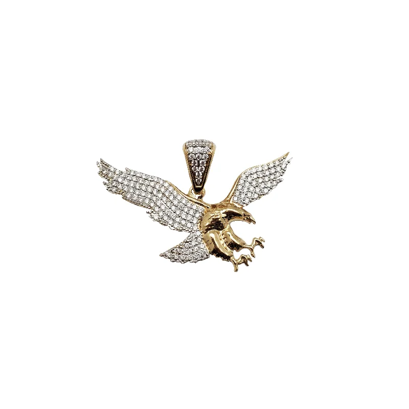 large vintage statement necklace Iced-Out Eagle Pendant (14K)