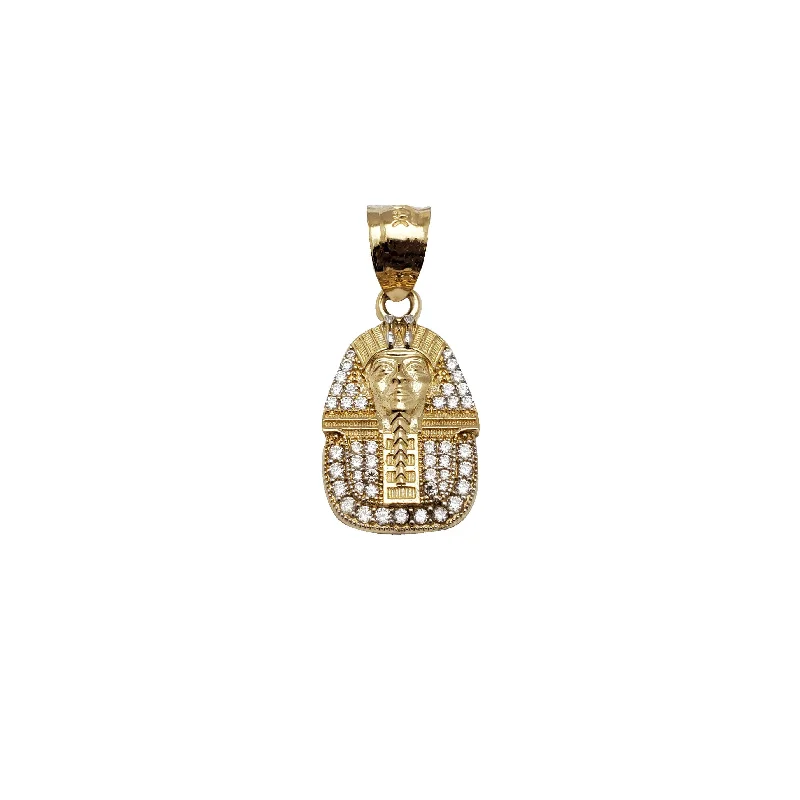 vintage rose gold engagement ring Iced-Out Pharaoh Pendant (14K)