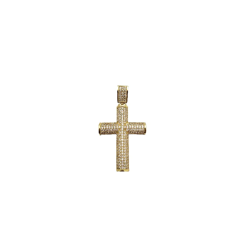 dainty birthstone ring for women Iced-Out Puffy Pendant (14K)