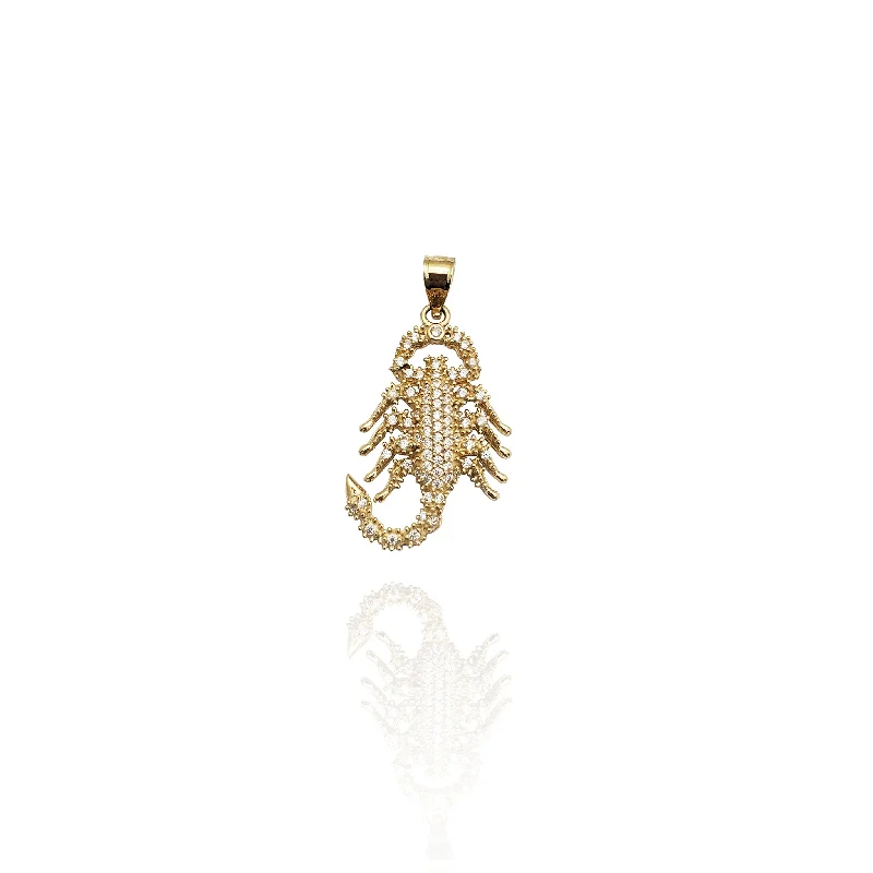 oval blue sapphire ring Iced-Out Scorpion CZ Pendant (14K)