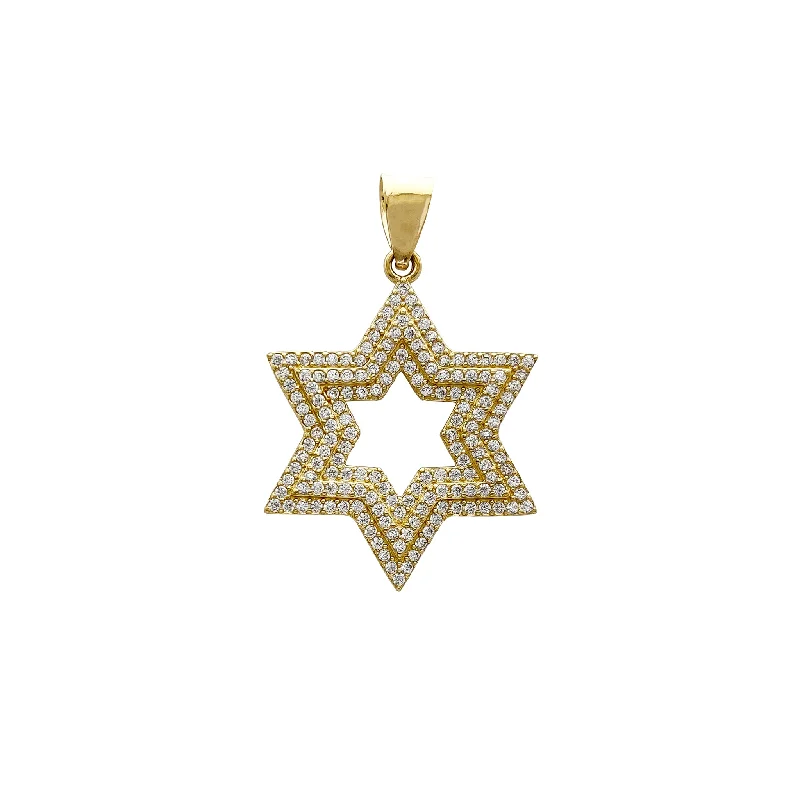 bold statement cuff bracelet Iced-Out Star Of David Pendant (14K)