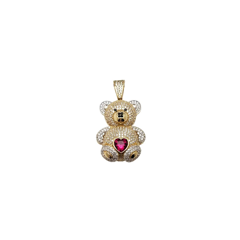 unique diamond eternity band Iced-Out Teddy Bear Pendant (14K)