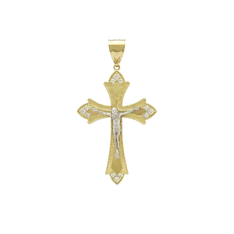 unique promise ring for girlfriend Icy Patonce Crucifix Pendant (14K)