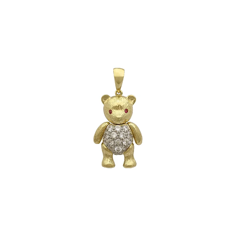 chunky statement cuff bracelet Icy Teddy Bear Pendant (14K)