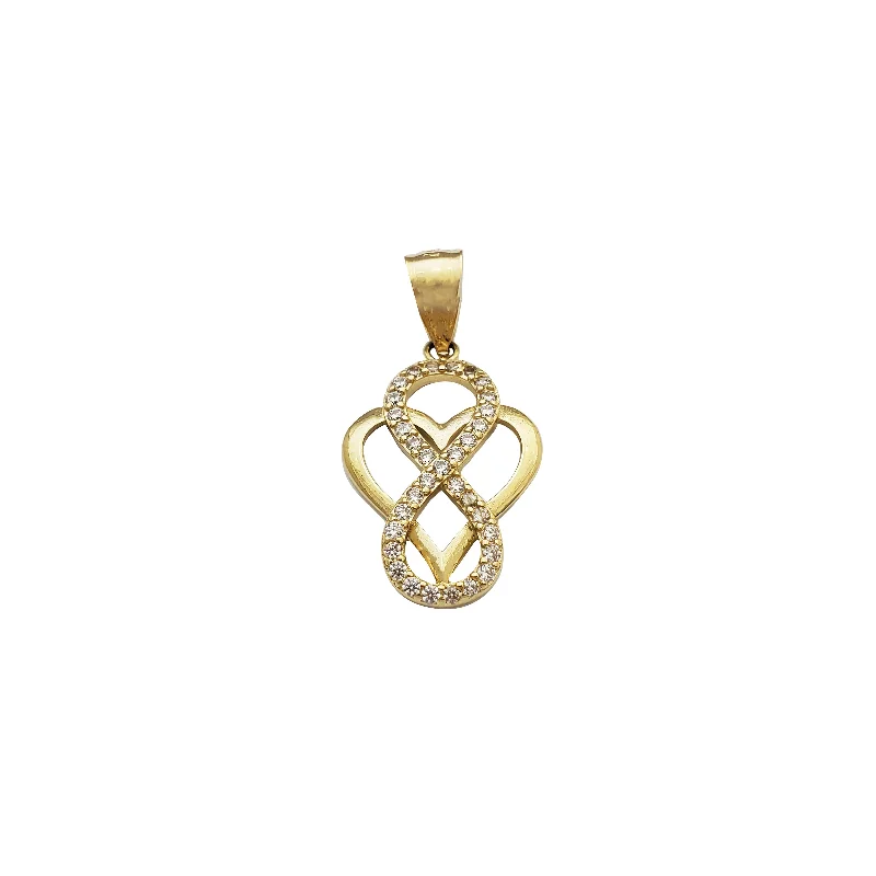 silver-plated bar necklace Infinity & Heart Cz Pendant (14K)