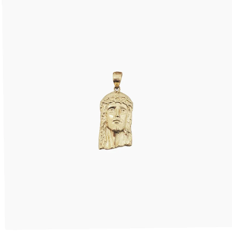 rose gold cubic zirconia earrings Jesus Head Pendant (10K)