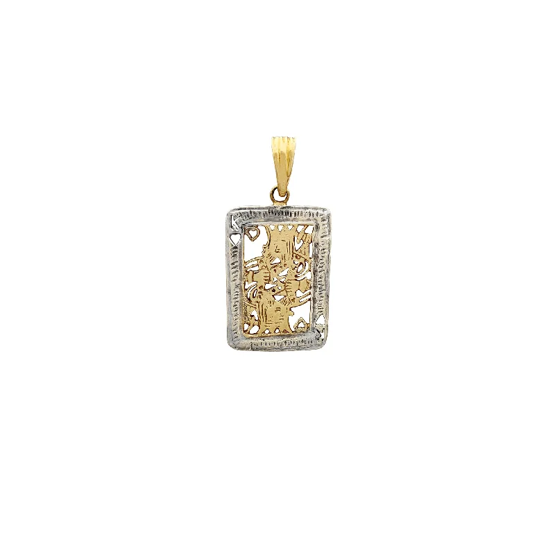 vintage-inspired moonstone necklace King of Hearts Card Pendant (14K)