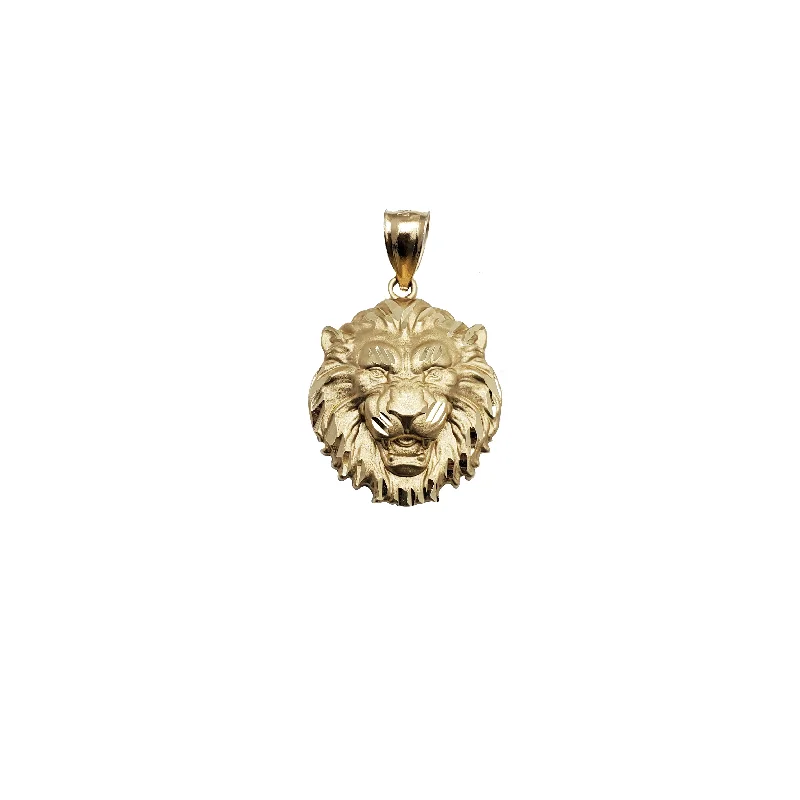 minimalist cubic zirconia earrings Lion Head Pendant (14K)