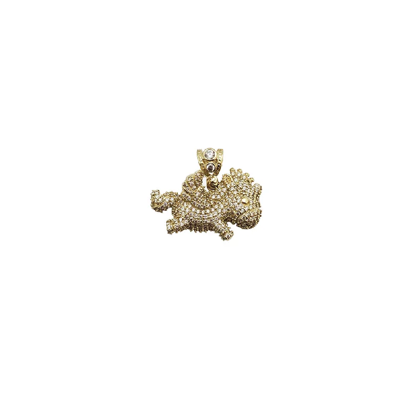 celestial moon and stars ring Mini Pegasus Horse Pendant (10K)