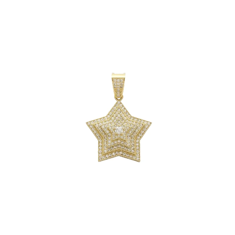 moonstone engagement ring boho Iced-Out Multi-Layered Star Pendant (10K & 14K)