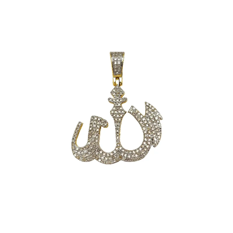 rose gold bezel ring Diamond Allah Symbol Pendant (10K)