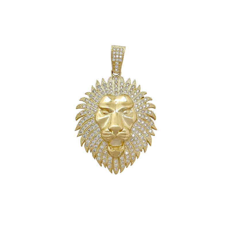 vintage turquoise pendant necklace Icy Jungle Lion Pendant (10K)