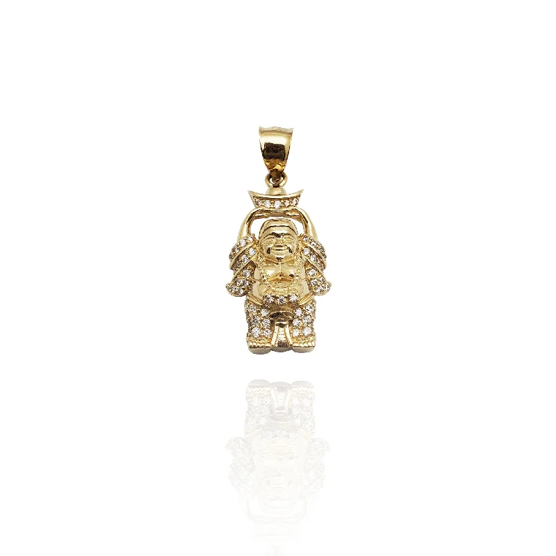 vintage art deco engagement ring Raising Posture Buddha CZ  Pendant
