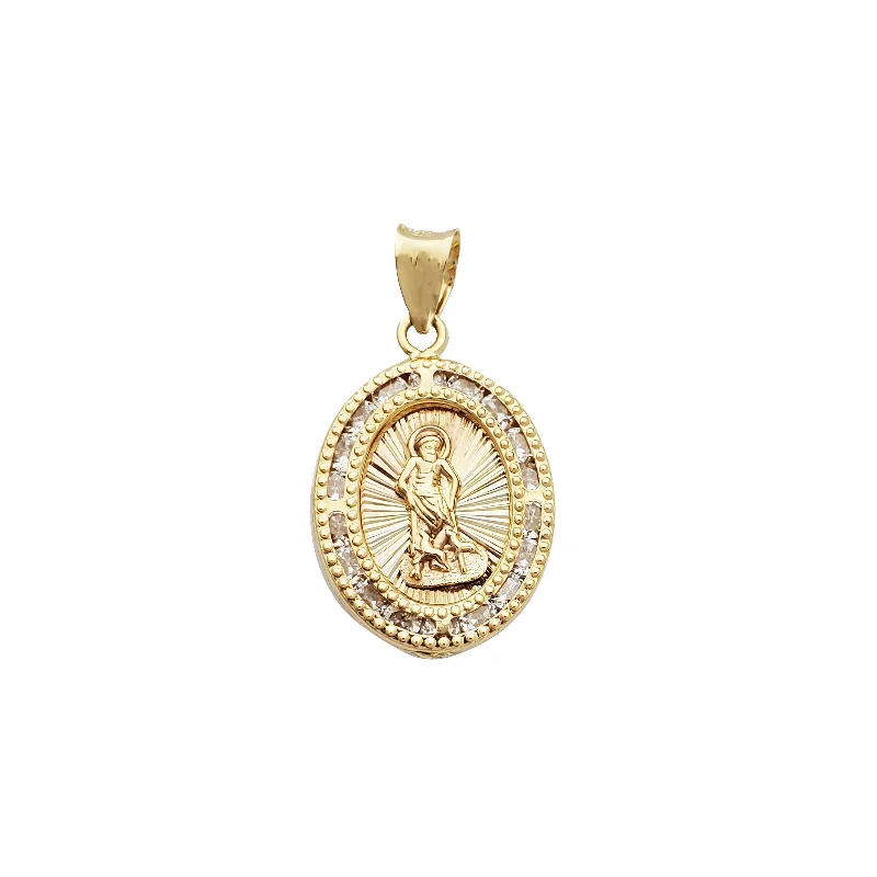 modern hexagon stud earrings Saint Lazarus Pendant (14K)