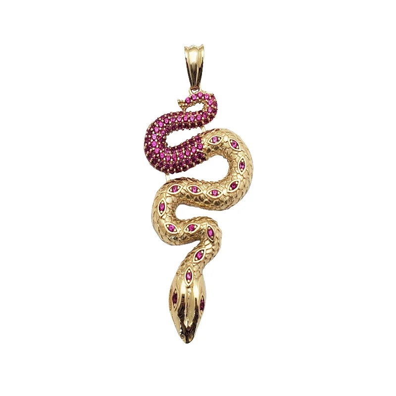 silver infinity knot ring "Molten Blood" Cthulhu Snake Pendant (14K)