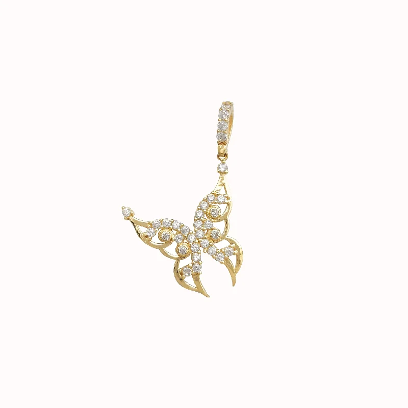 real smoky quartz pendant Stone-Set Butterfly Pendant (14K)