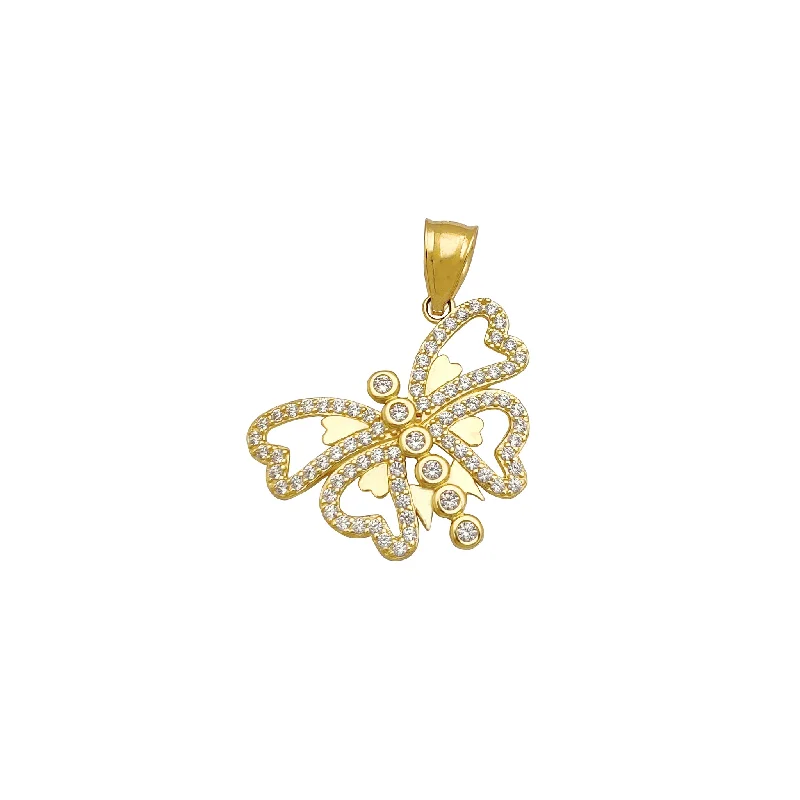 sapphire engagement ring halo Stoneset Gypsy Butterfly Pendant (14K)