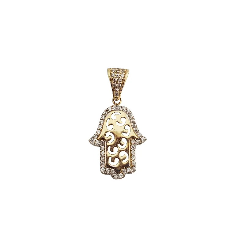 minimalist cuff bracelet adjustable Tomoe Hamsa Pendant (14K)