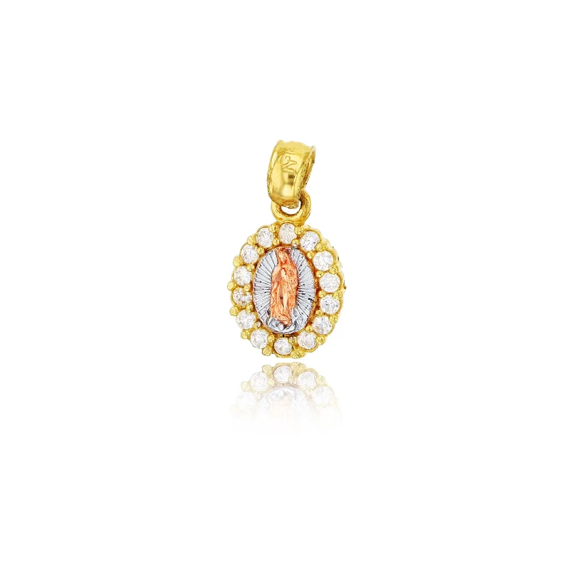 real garnet stacking rings Tricolor Gold Guadalupe CZ Pendant (14K)