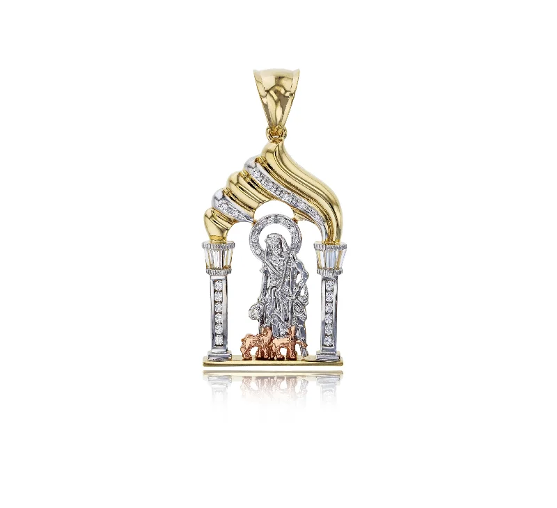 small diamond nose stud Tricolor Saint Lazarus Shepherd Pendant (14K)