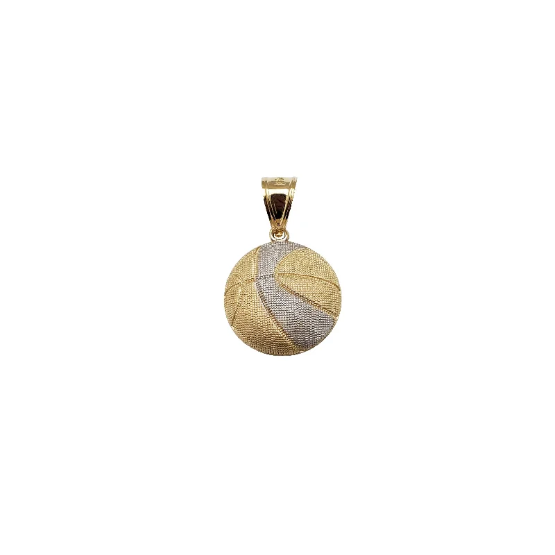 delicate angel wings necklace Two-Tone Basketball Pendant (14K)
