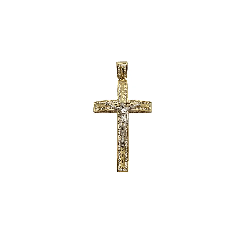 natural crystal pendant necklace Two-Tone Cross Pendant (14K)