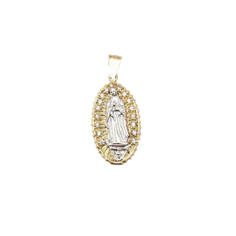 emerald gemstone earrings Two-Tone CZ Guadalupe Pendant (14K)