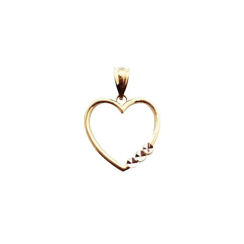 real jade jadeite bangle Two Tone Heart Pendant (14K)