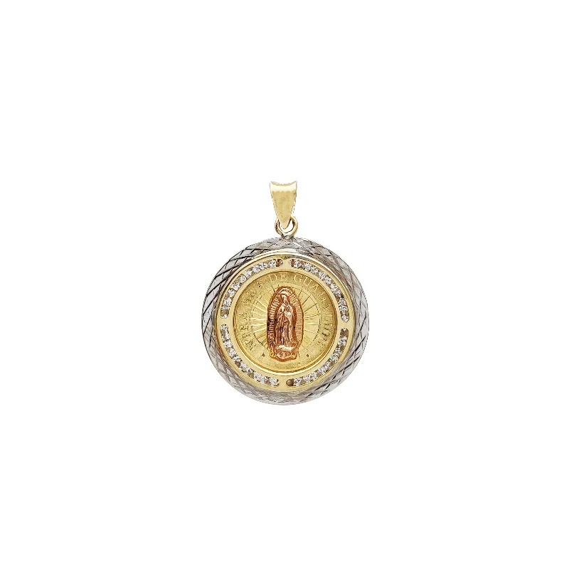 vintage sapphire engagement ring Two-tone "Nuestra Sra de Guadalupe" Pendant (14K)