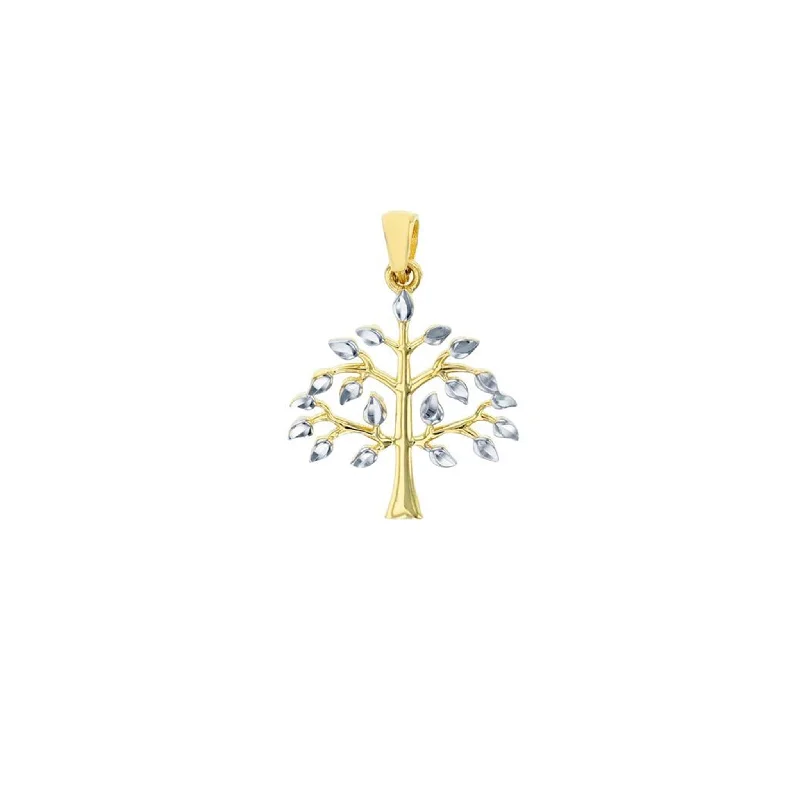 vintage rose gold cameo pendant Two-Tone Tree of Life Pendant (14K)