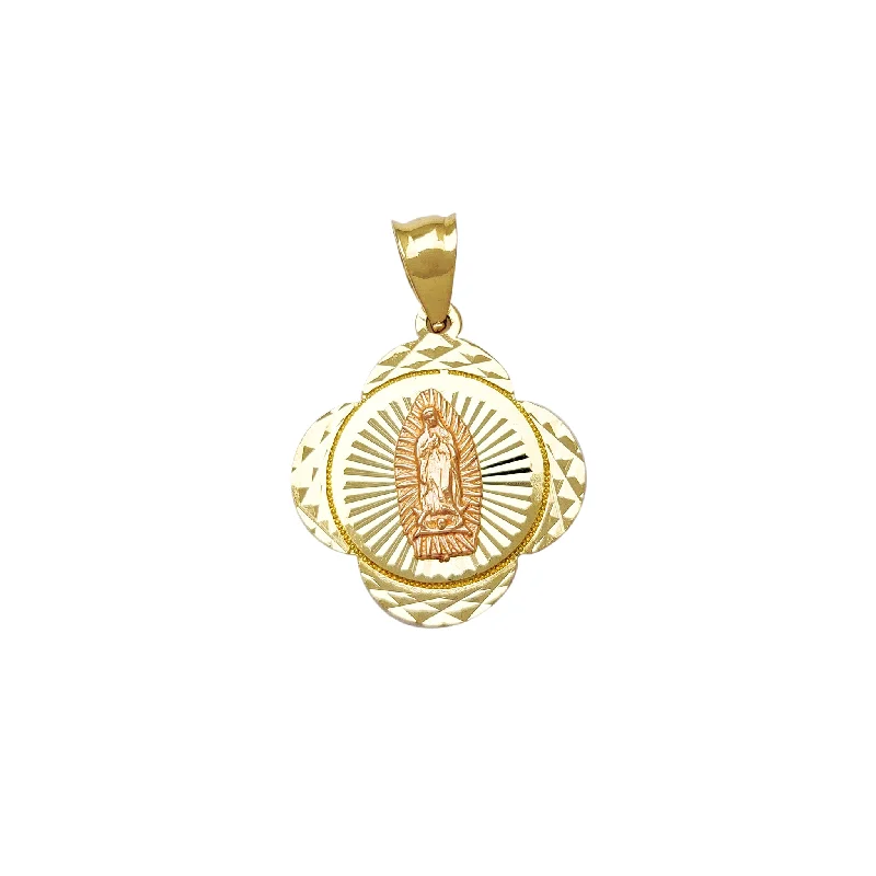 sterling silver infinity loop ring Two-Toned Virgin Mary Pendant (14K)