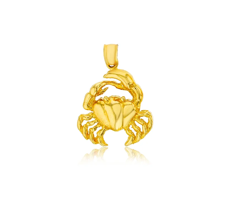 birthstone charm bracelet for mom Yellow Gold Crab Pendant (14K)