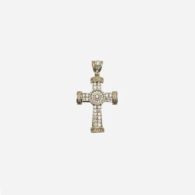 gold opal ring Iced-Out Hydrant Cross Pendant (10K)